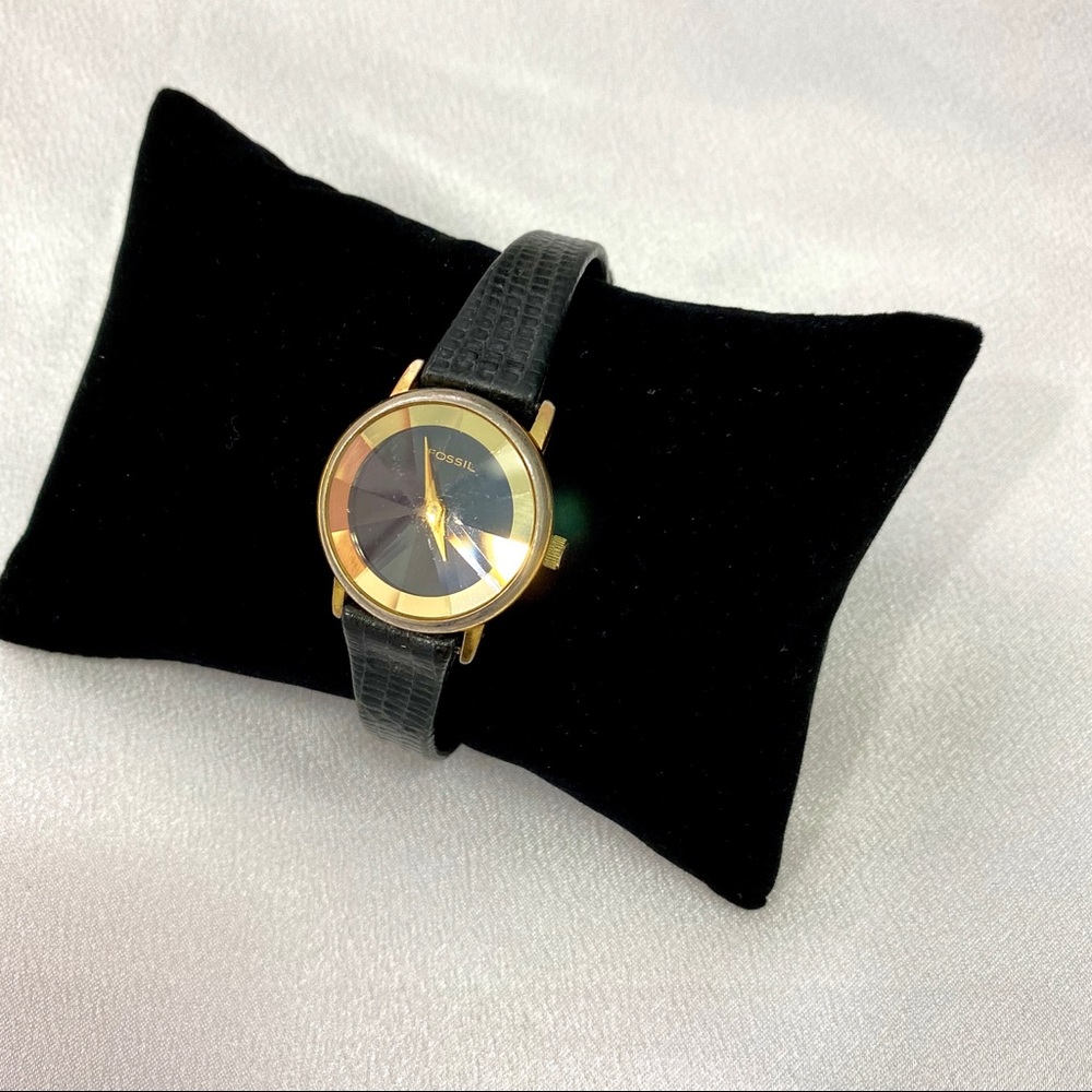 Vintage Gold FOSSIL Watch with Leather Band